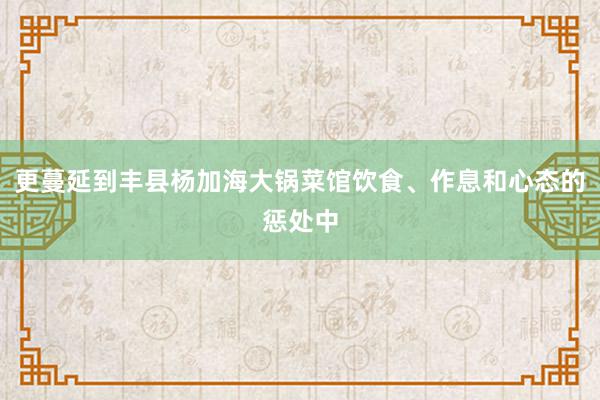 更蔓延到丰县杨加海大锅菜馆饮食、作息和心态的惩处中